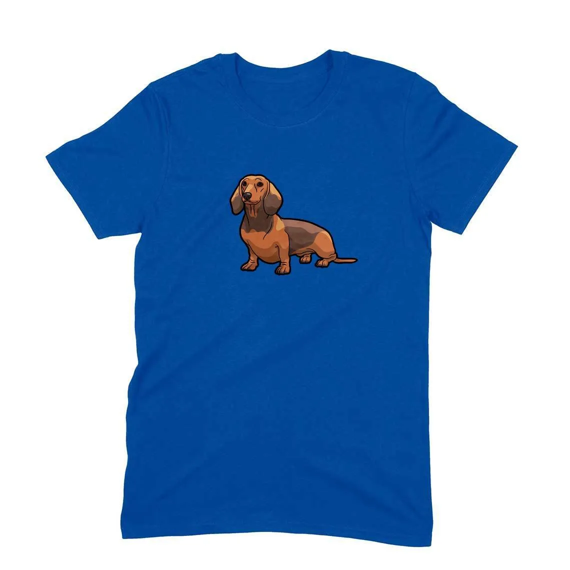 Round Neck T-Shirt (Men) - Dash Dash Dachshund (11 Colours)