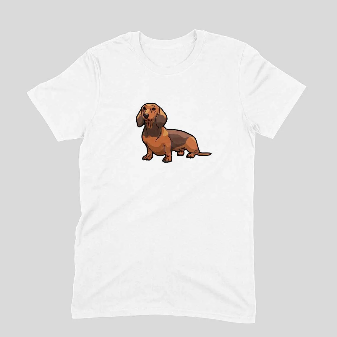 Round Neck T-Shirt (Men) - Dash Dash Dachshund (11 Colours)