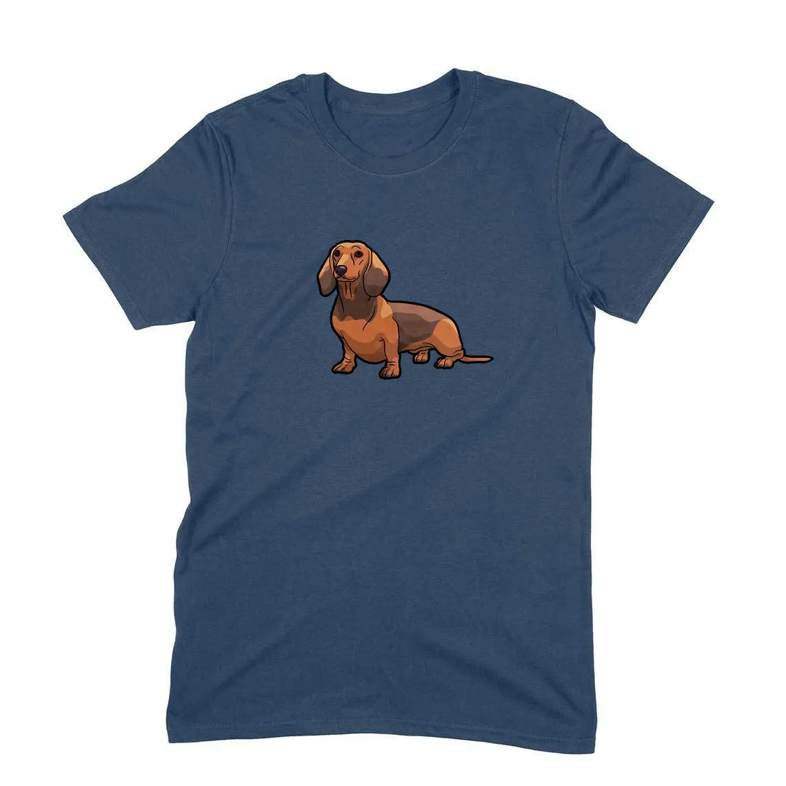 Round Neck T-Shirt (Men) - Dash Dash Dachshund (11 Colours)