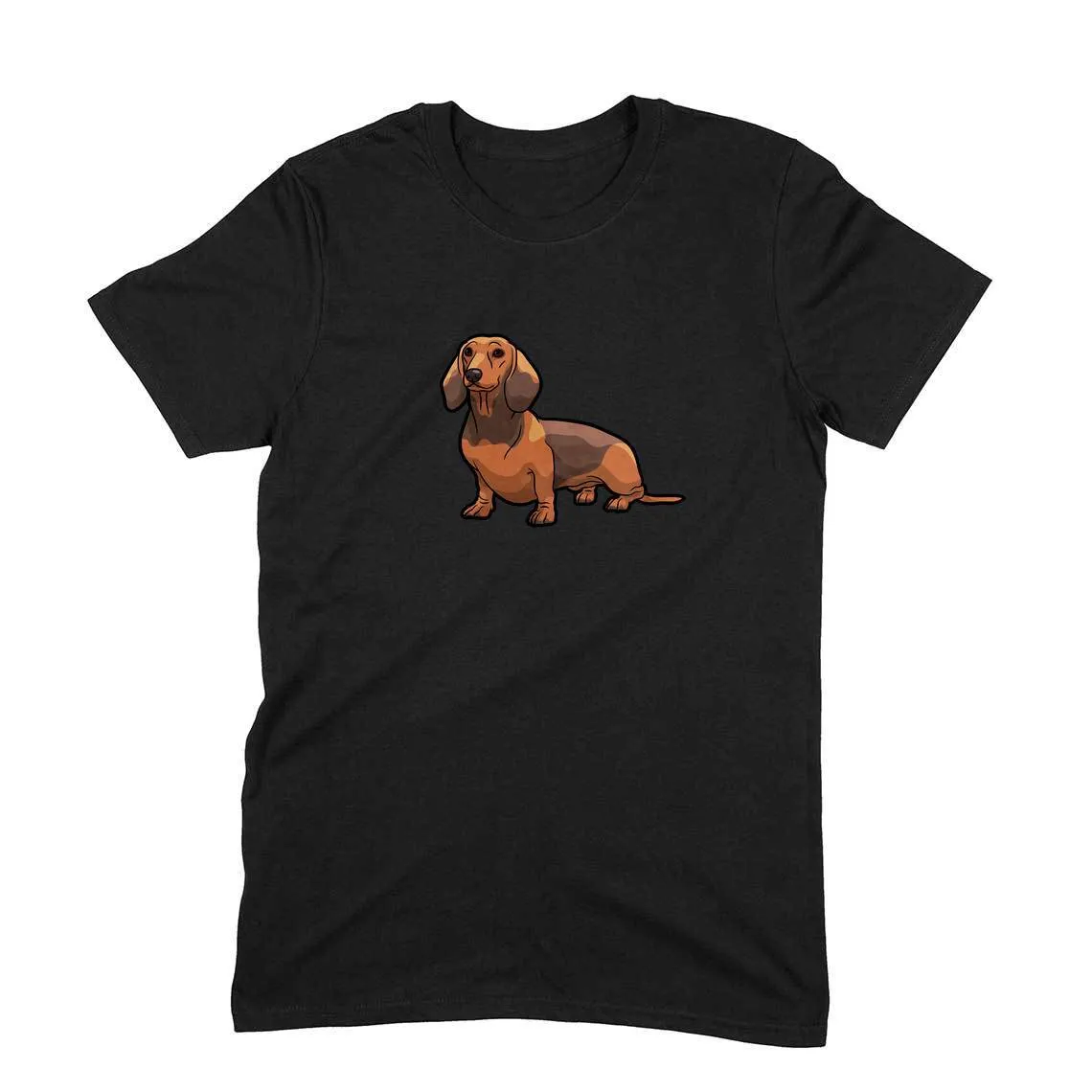 Round Neck T-Shirt (Men) - Dash Dash Dachshund (11 Colours)
