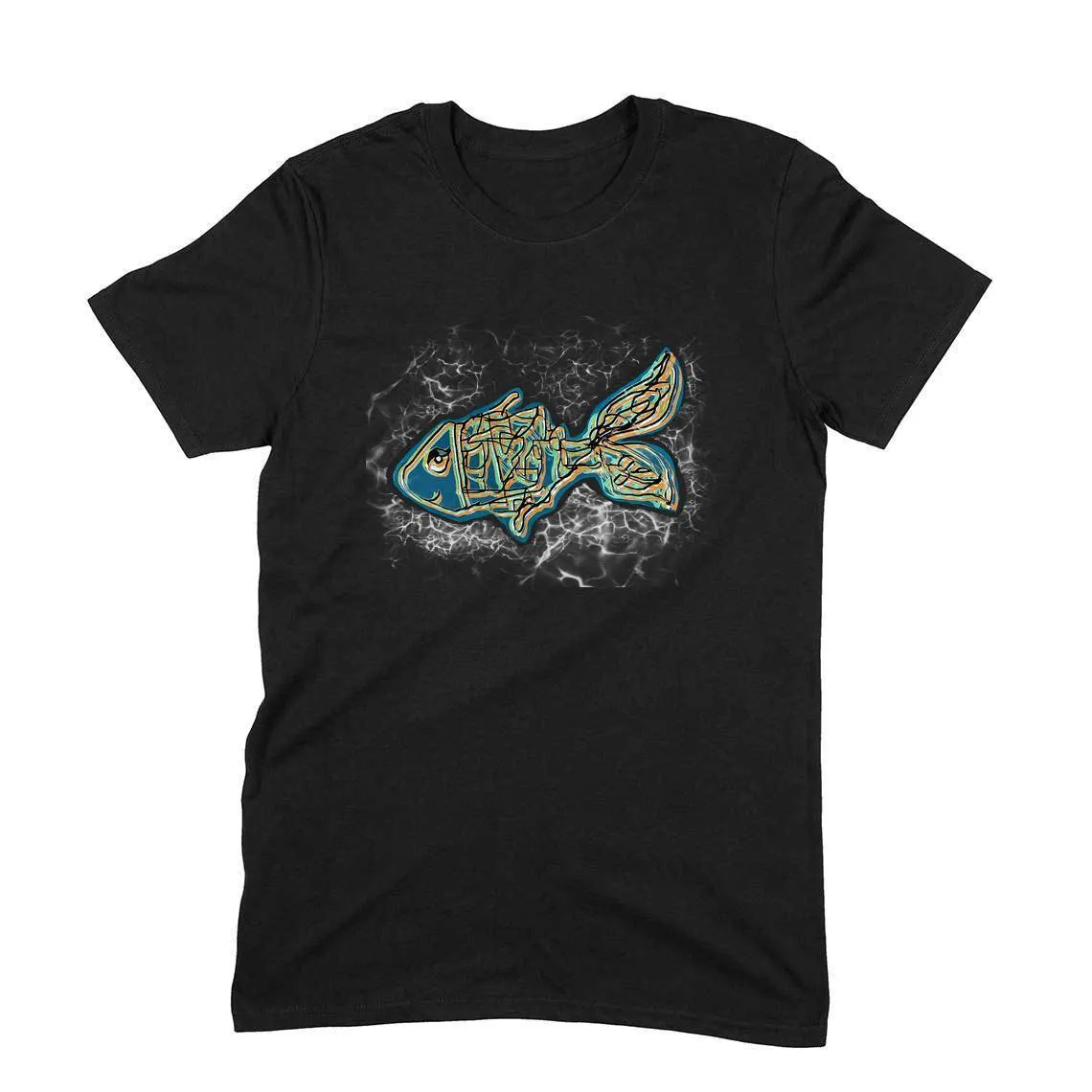Round Neck T-Shirt (Men) - Little Tamasaba Goldfish  (11 Colours)