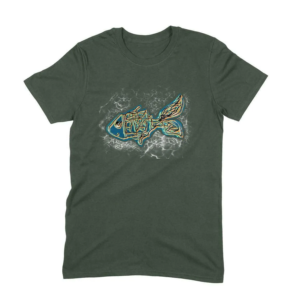 Round Neck T-Shirt (Men) - Little Tamasaba Goldfish  (11 Colours)