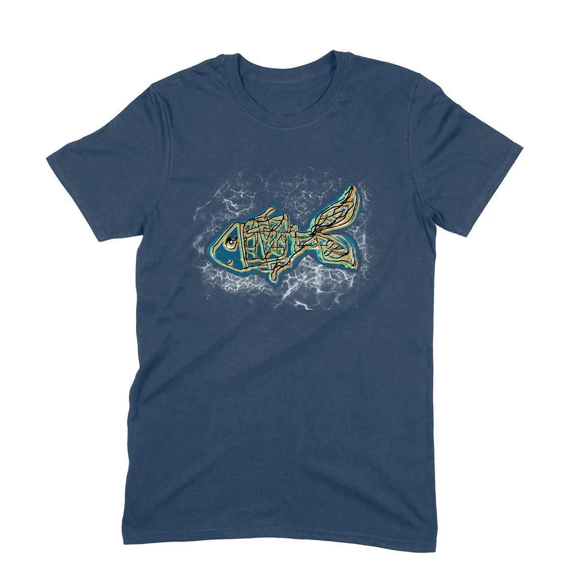 Round Neck T-Shirt (Men) - Little Tamasaba Goldfish  (11 Colours)