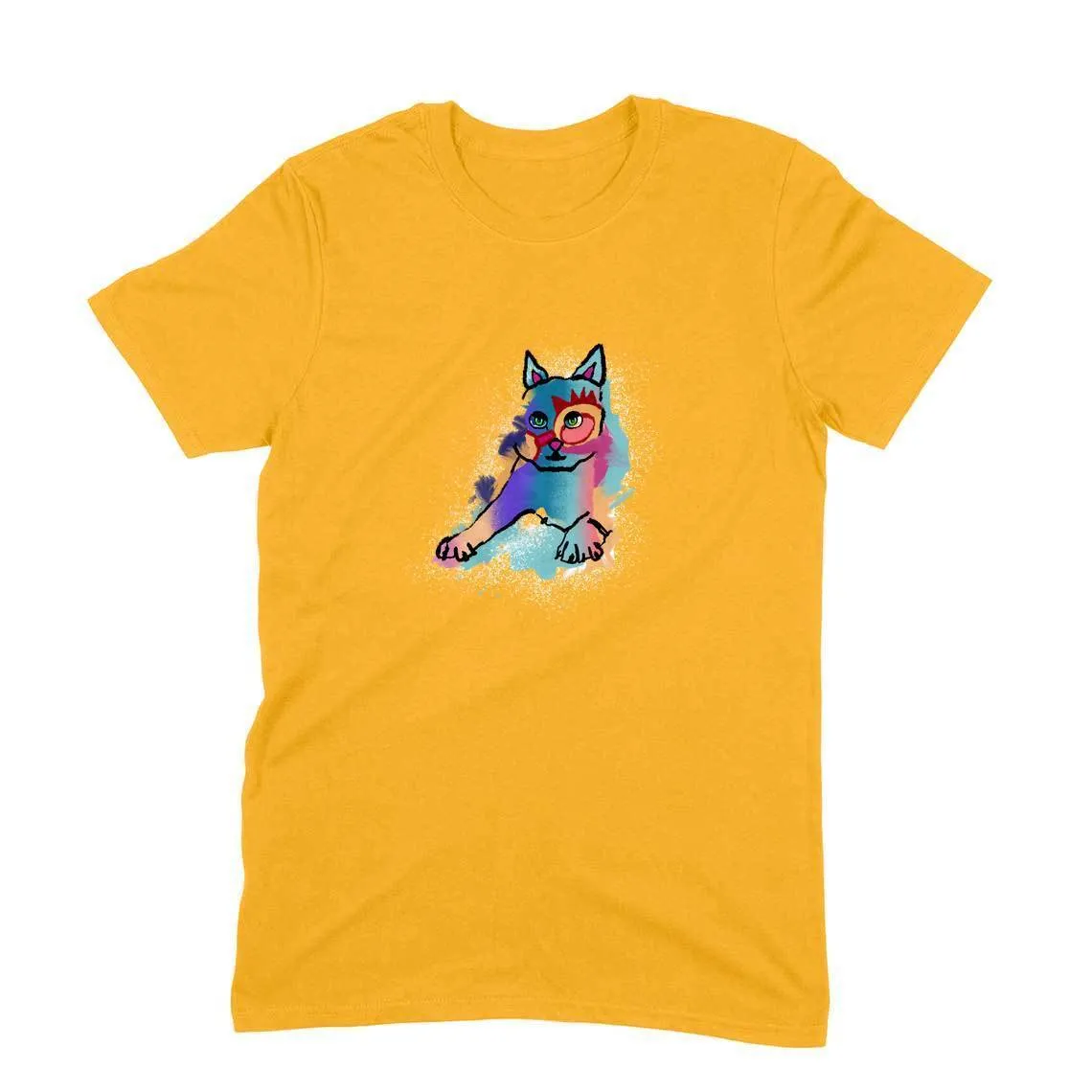 Round Neck T-Shirt (Men) - Russian Blue Sparkle Cat (11 Colours)