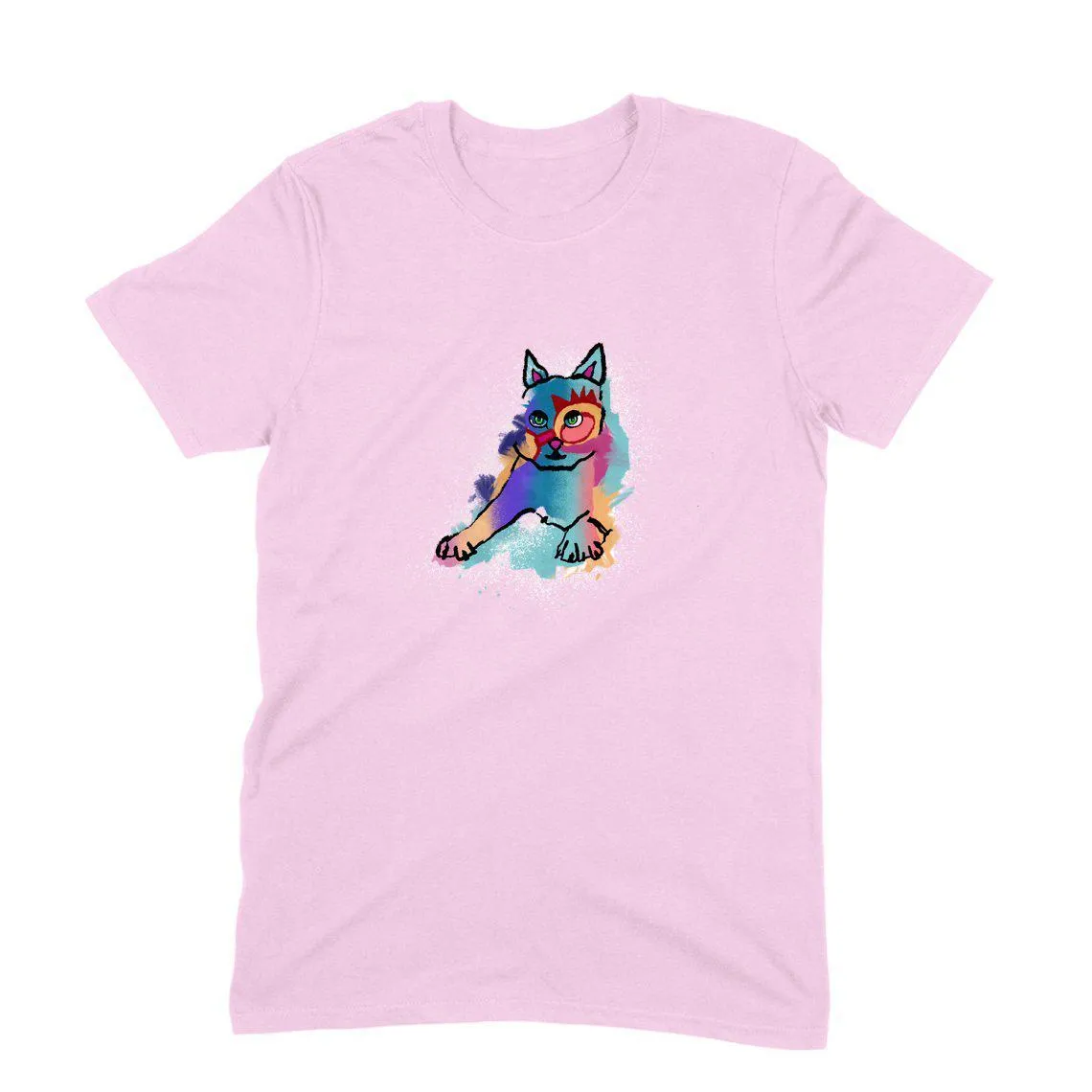 Round Neck T-Shirt (Men) - Russian Blue Sparkle Cat (11 Colours)