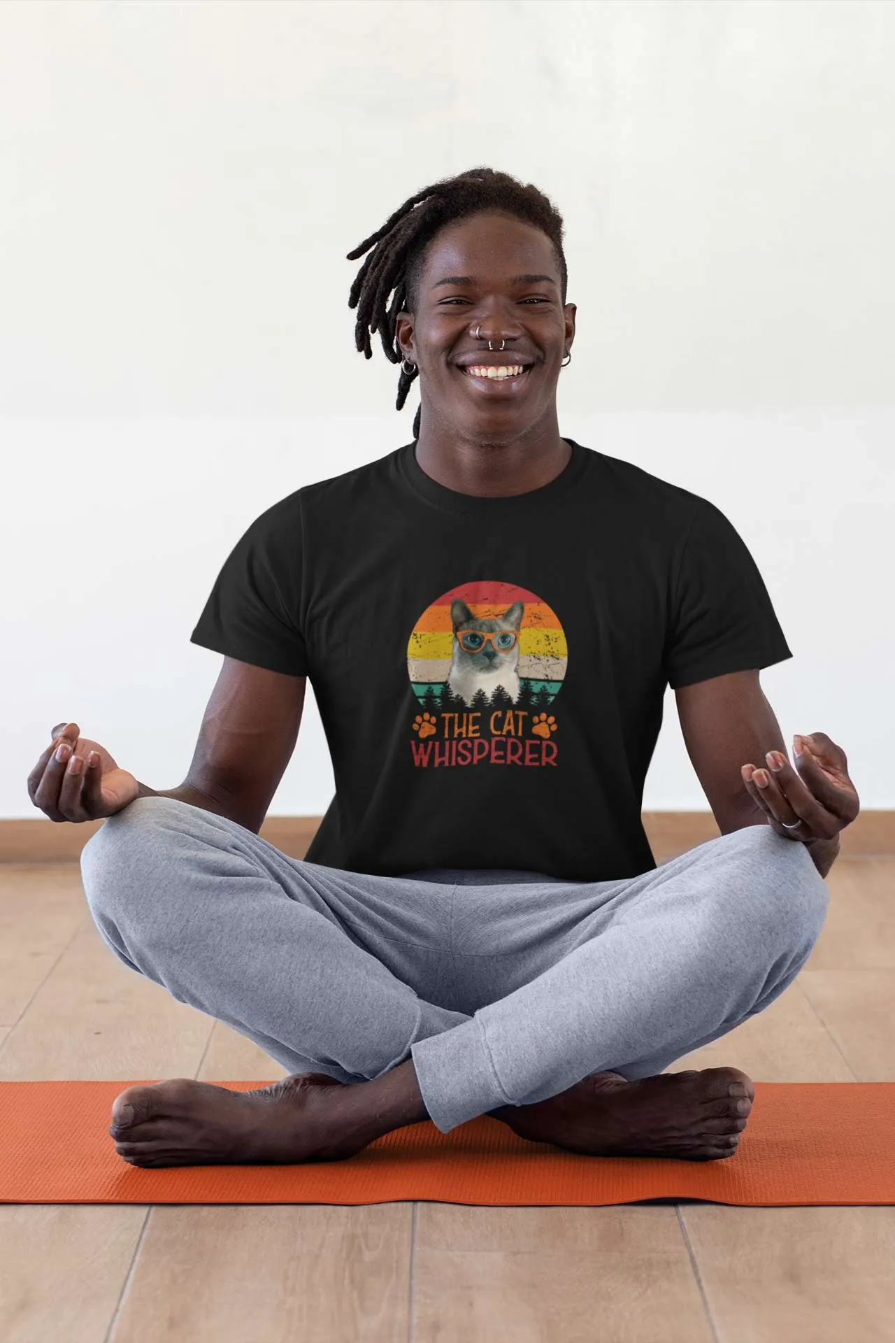 Round Neck T-Shirt (Men) - The Cat Whisperer (9 Colours)