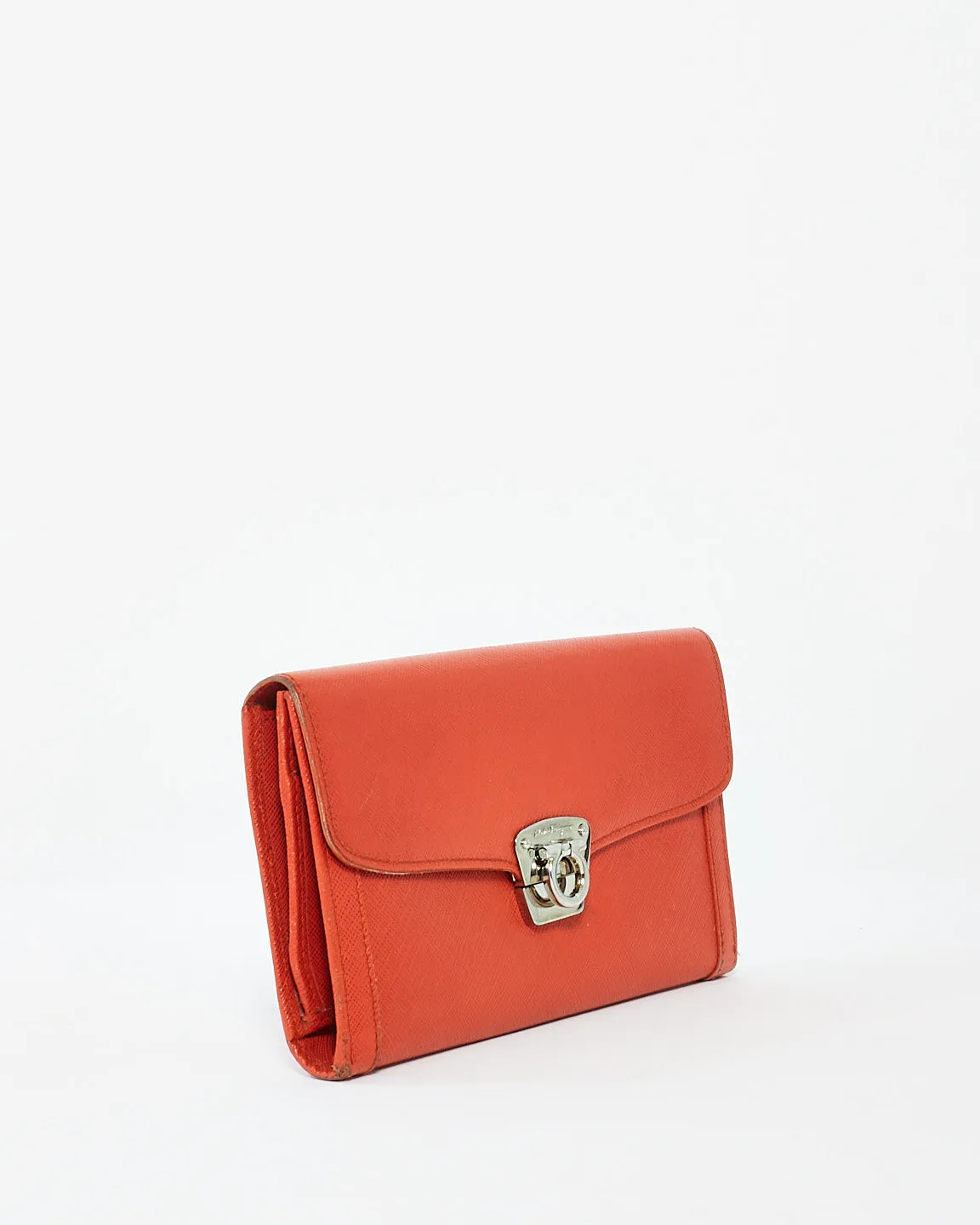 Salvatore Ferragamo Red Leather Long Wallet