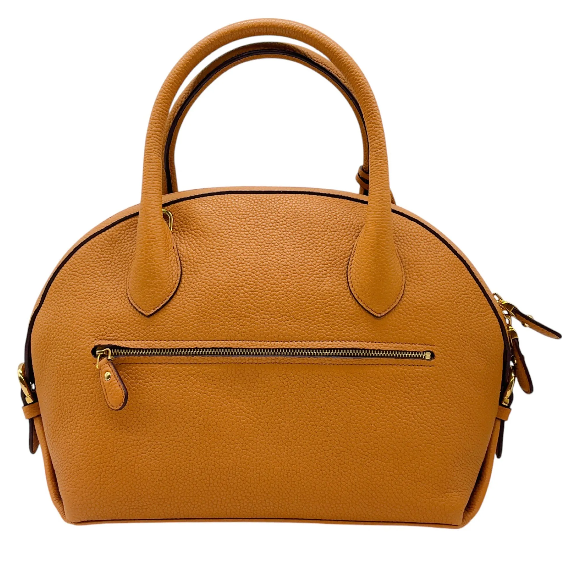 Salvatore Ferragamo Tan Fiamma Pebbled Leather Shoulder Bag