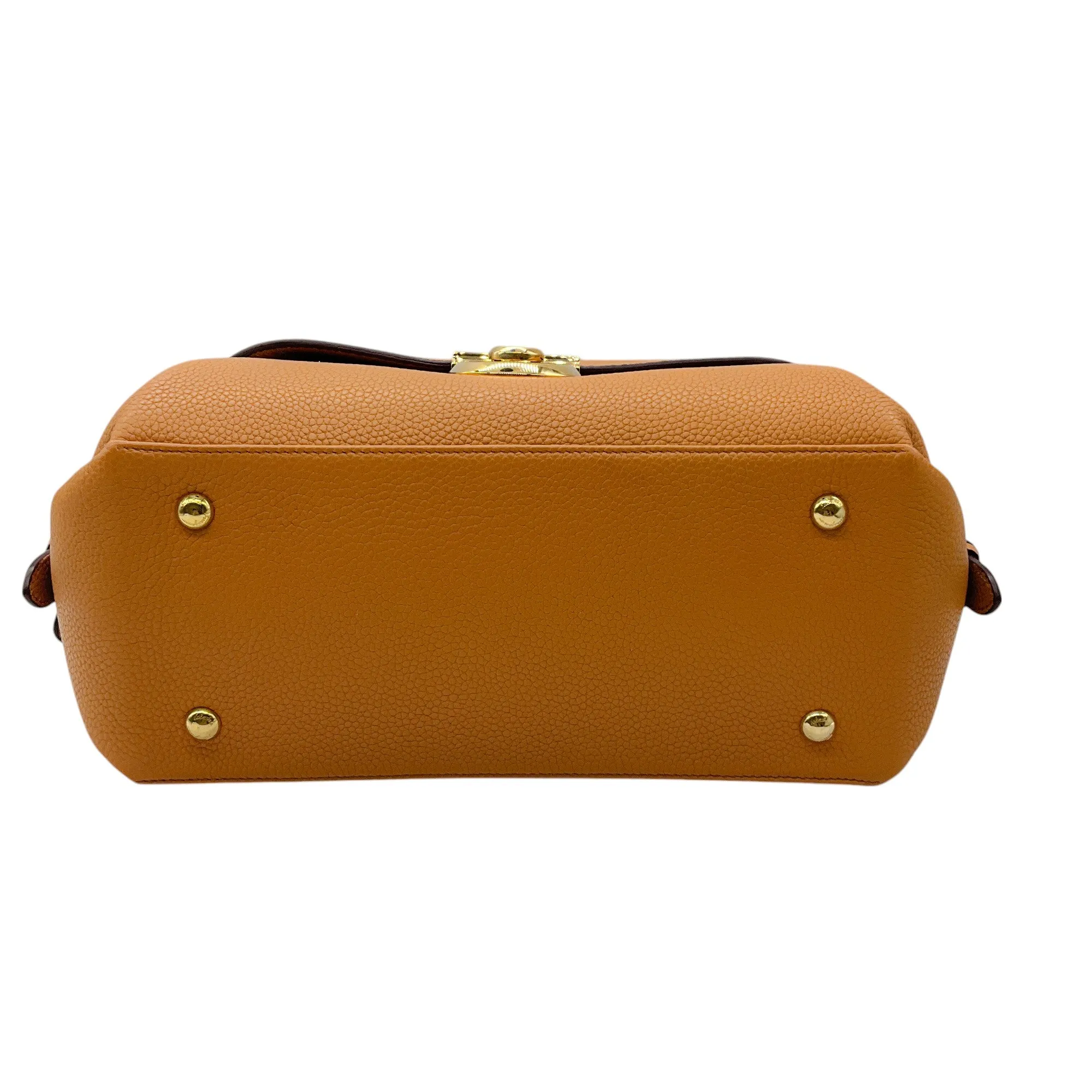 Salvatore Ferragamo Tan Fiamma Pebbled Leather Shoulder Bag