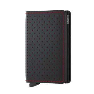 SECRID Slimwallet Leather - Perforated Black-Red