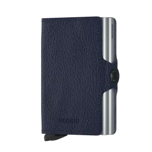 SECRID Twinwallet Leather - Veg Tanned Navy-Silver