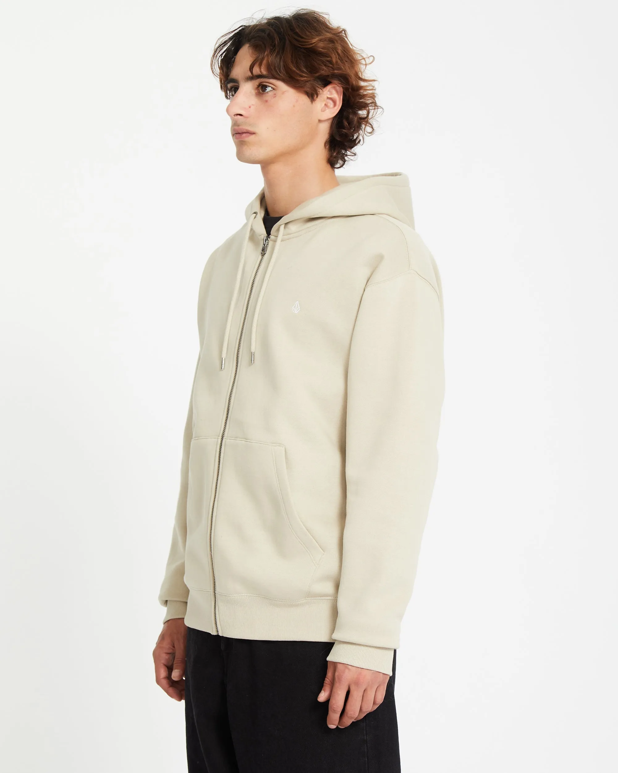 Single Stone Full Zip Hoodie - LIGHT KHAKI