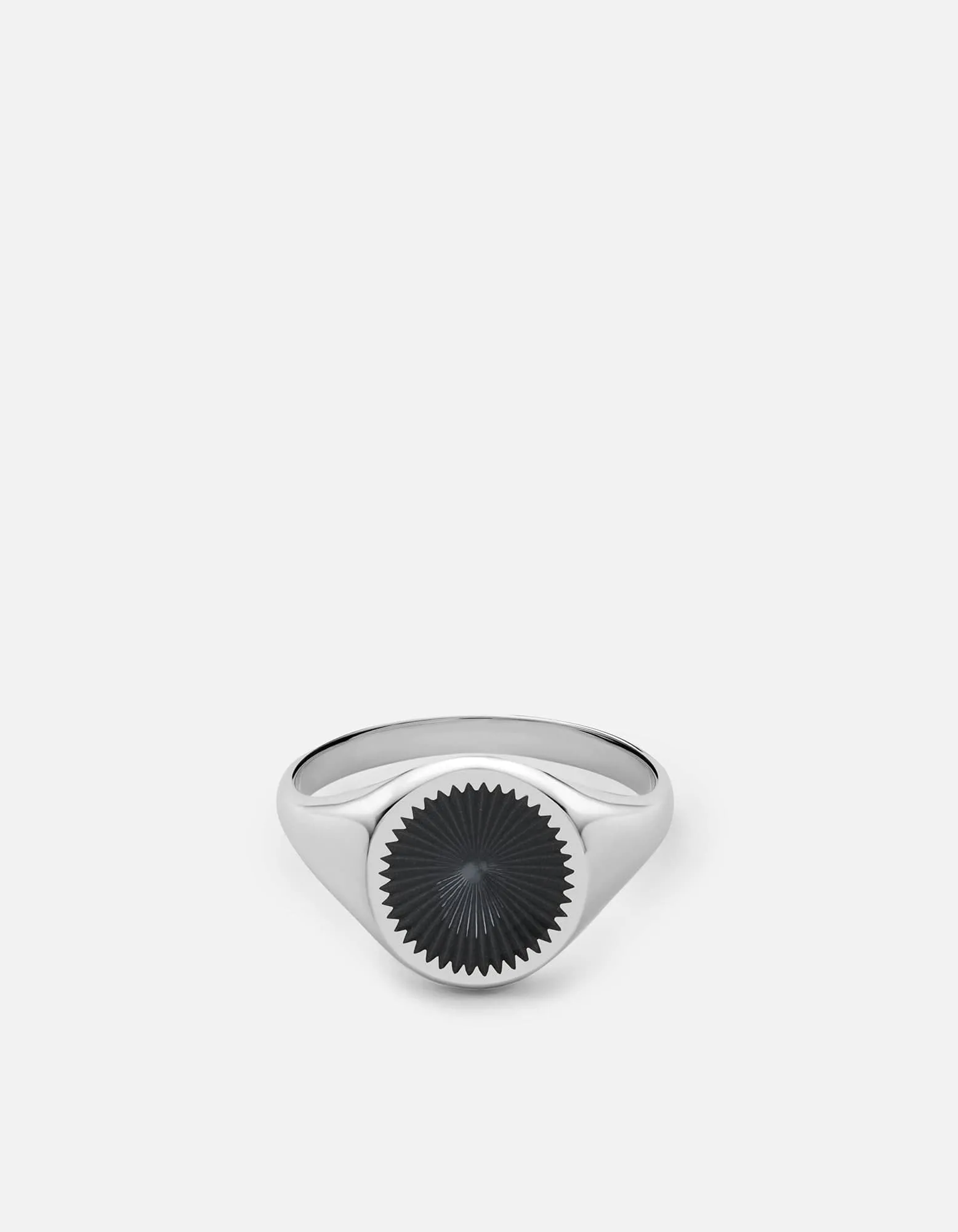 Solar Signet Ring, Sterling Silver/Gray