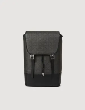 Square Cross Coated Canvas Backpack