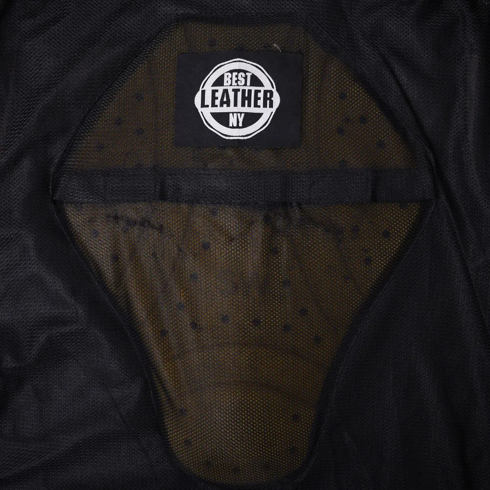 STAR Motorcycle Perforated Leather Jacket