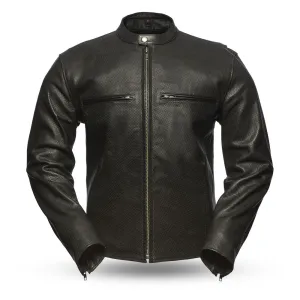 STAR Motorcycle Perforated Leather Jacket