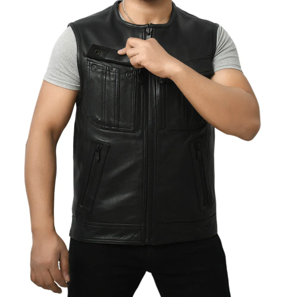 STOWE - Motorcycle Leather Vest