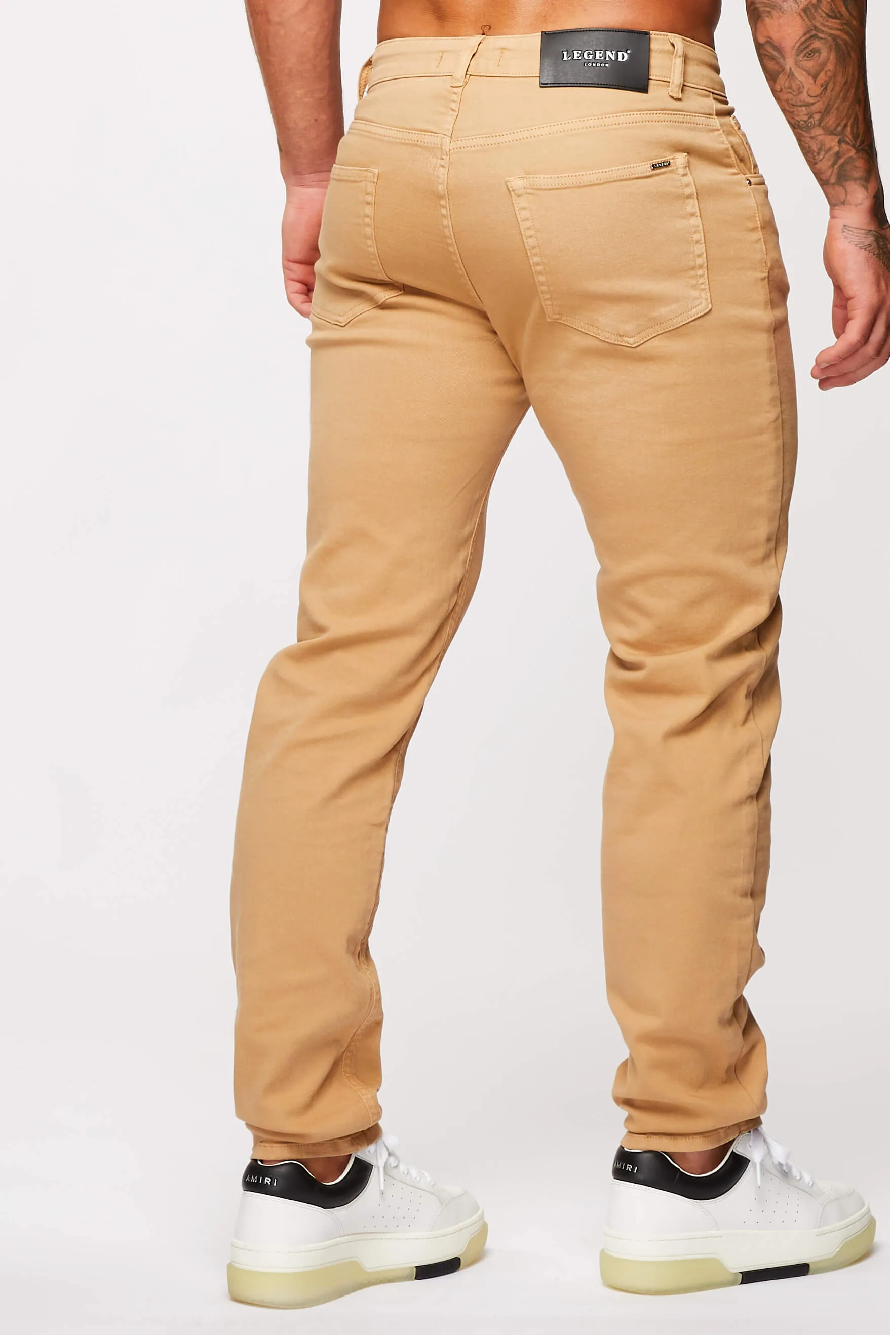 STRAIGHT LEG JEANS - BEIGE