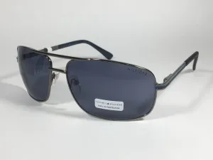 Tommy Hilfiger Phillip Rectangular Sunglasses Gunmetal Frame Blue Gray Lens PHILLIP MM OM224