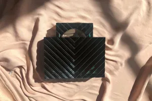 Victoria Handle Clutch - Forest Black
