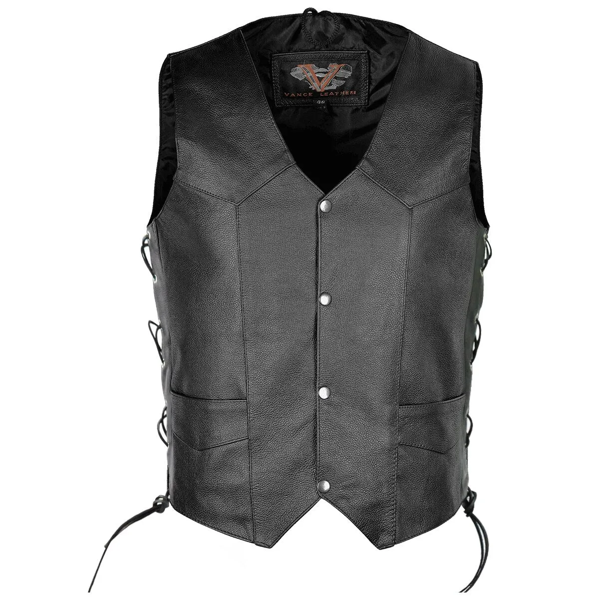 VL902 Vance Leather Men's Top Grain Lace-Side Vest