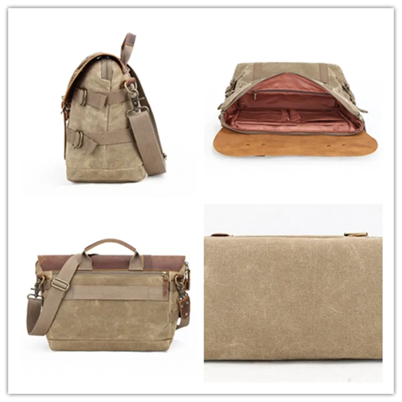 Waterproof Canvas DSLR Camera Bag Canvas Shoulder Camera Bag Messenger Bag QSM3032
