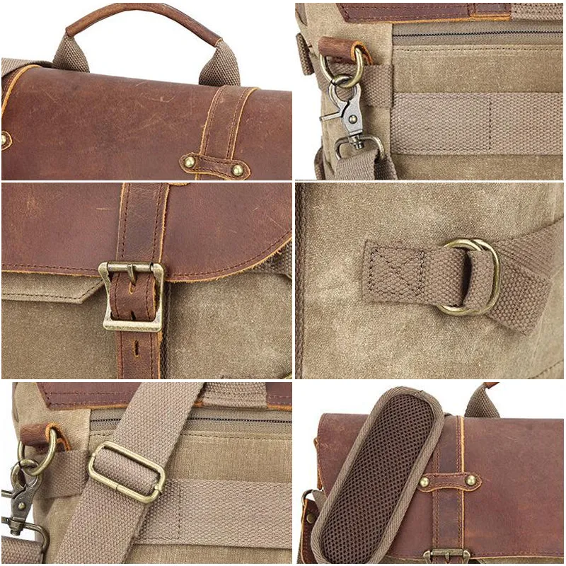 Waterproof Canvas DSLR Camera Bag Canvas Shoulder Camera Bag Messenger Bag QSM3032