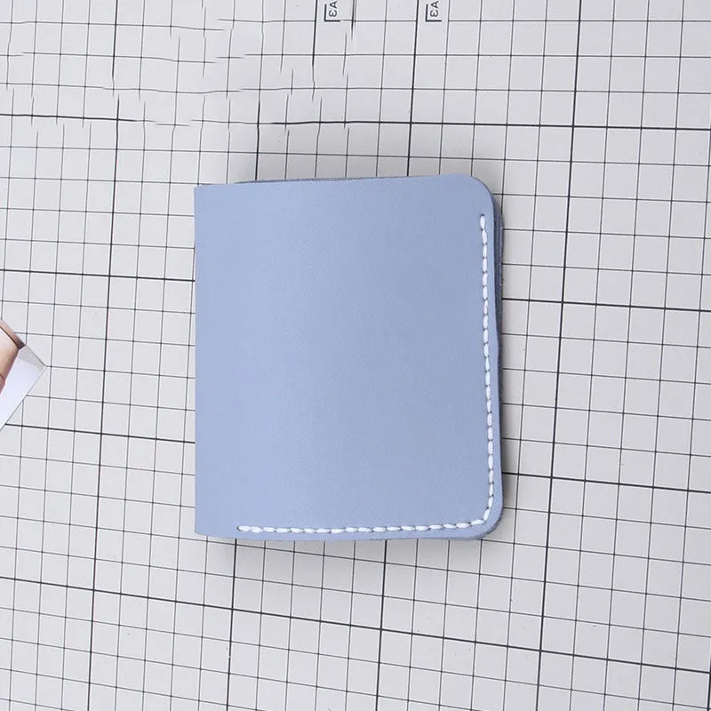 Womens Leather Small Wallet Kit DIY Blue Leather Slim Wallets Kit DIY Eco Leather Project DIY Leather Kit