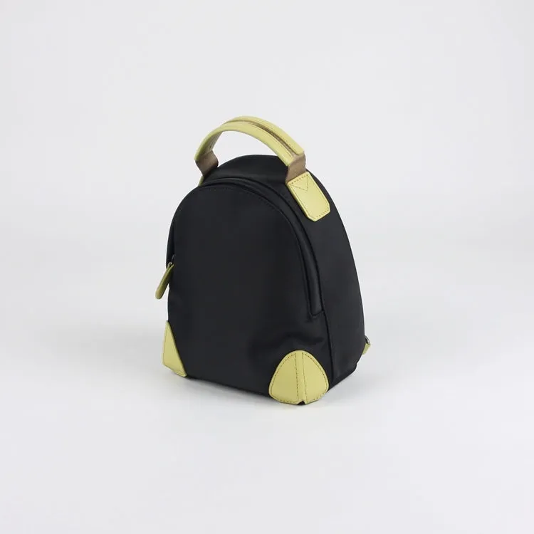 Womens Nylon Small Backpack Purse Black&Yellow Convertible Crossbody Bag Nylon Backpack Shoulder Bag for Ladies