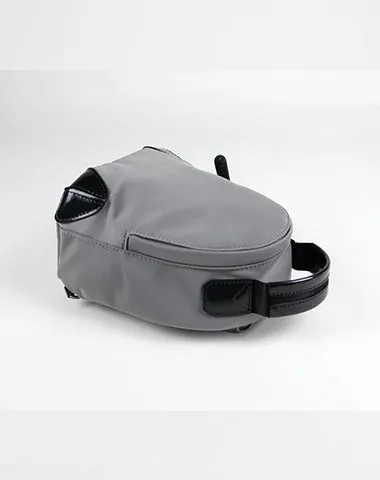 Womens Nylon Small Backpack Purse Gray&Yellow Convertible Crossbody Bag Nylon Backpack Shoulder Bag for Ladies
