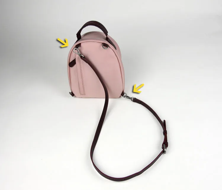 Womens Nylon Small Backpack Purse Gray&Yellow Convertible Crossbody Bag Nylon Backpack Shoulder Bag for Ladies