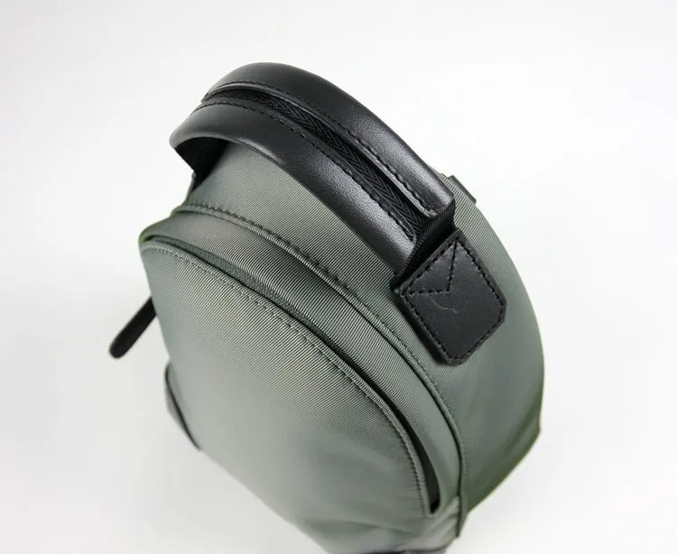 Womens Nylon Small Backpack Purse Gray&Yellow Convertible Crossbody Bag Nylon Backpack Shoulder Bag for Ladies