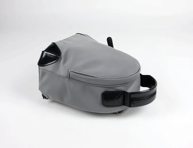 Womens Nylon Small Backpack Purse Gray&Yellow Convertible Crossbody Bag Nylon Backpack Shoulder Bag for Ladies