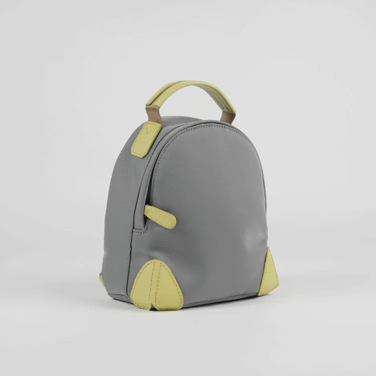 Womens Nylon Small Backpack Purse Gray&Yellow Convertible Crossbody Bag Nylon Backpack Shoulder Bag for Ladies