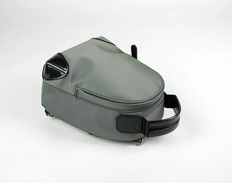 Womens Nylon Small Backpack Purse Gray&Yellow Convertible Crossbody Bag Nylon Backpack Shoulder Bag for Ladies