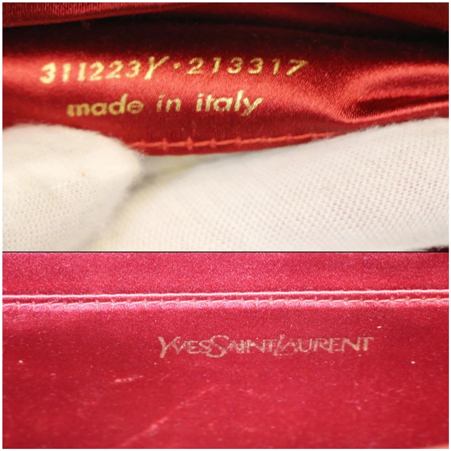 YVES SAINT LAURENT Large Belle de Jour Patent Leather Clutch Bag Red